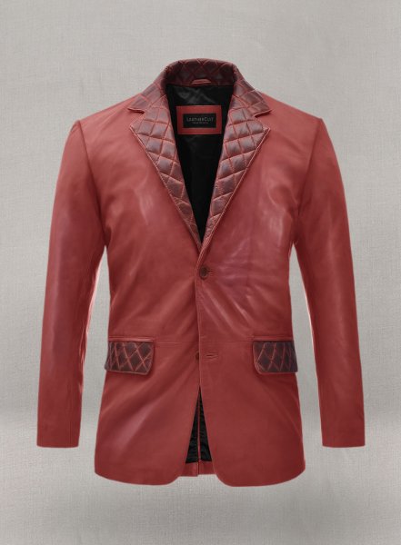 Harper Burnt Red Leather Blazer