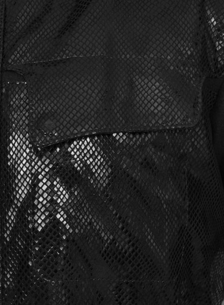 Snake Emboss Black Avengers Age of Ultron Leather Jacket