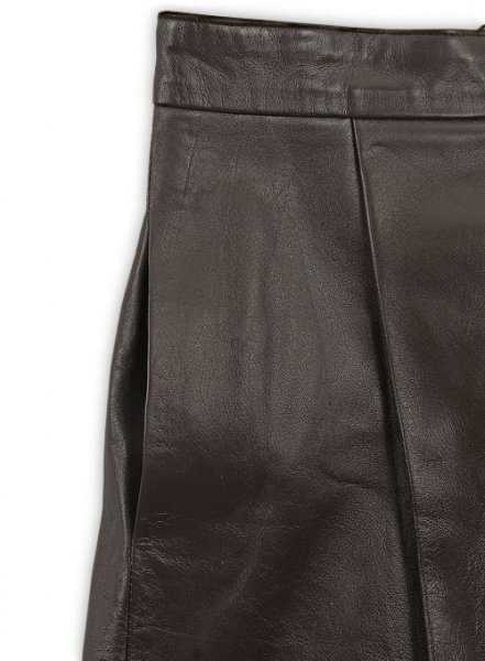 (image for) Brown Flounced Leather Skirt - # 141