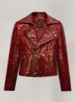 (image for) Bold Red Python Leather Jacket # 228