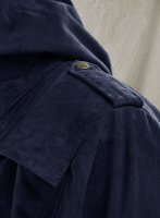 (image for) Dark Blue Suede Assassin's Creed Jacob Frye Leather Long Coat