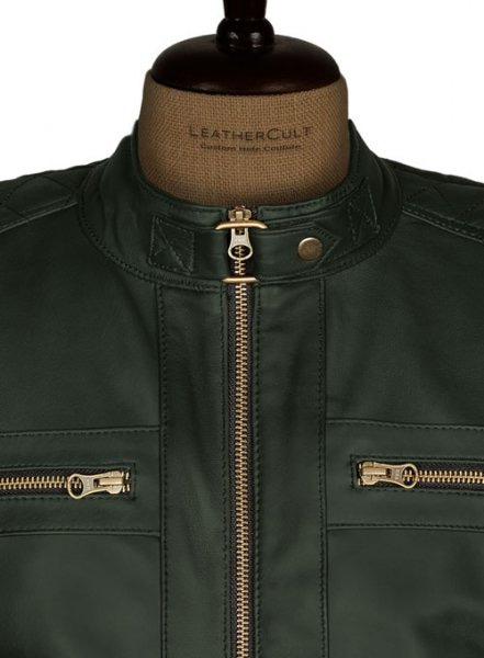 (image for) Soft Deep Olive Leather Jacket # 653