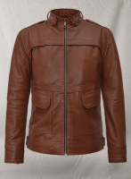 (image for) Tan Brown Leather Jacket # 602