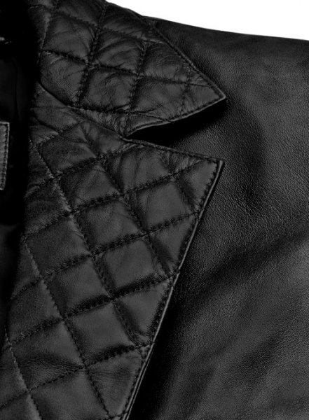 StudioSuits Black Ostrich Leather Blazer