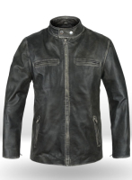 (image for) Rubbed Charcoal Mark Wahlberg Daddys Home Leather Jacket