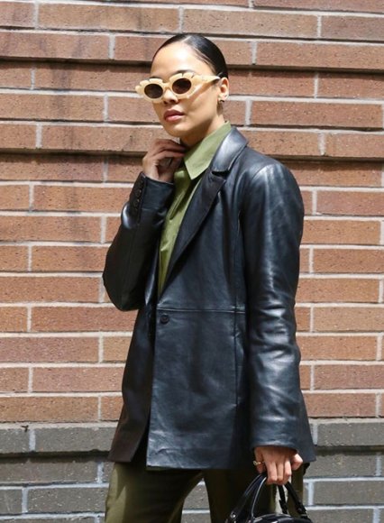 (image for) Tessa Thompson Leather Blazer