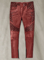 Outlaw Burnt Maroon Leather Pants : LeatherCult: Genuine Custom