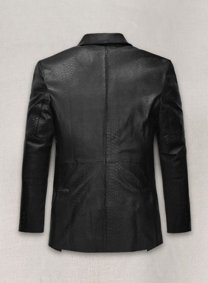 (image for) Black Python Catwalk Leather Blazer # 2