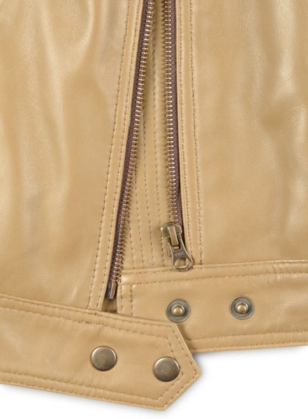 Soft Beige Wax Leather Jacket # 219