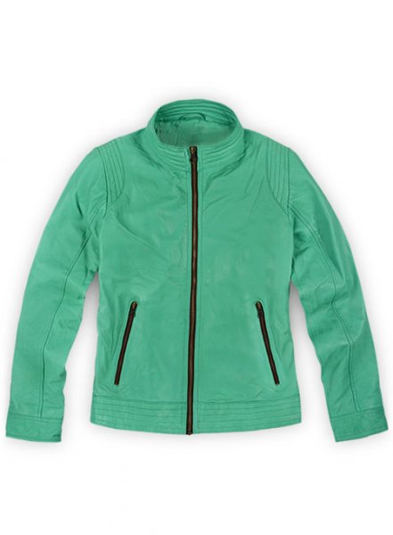 Soft Castle Green Washed & Wax Leather Jacket #707