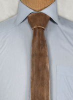 (image for) Rubbed Espanol Timber Brown Leather Tie