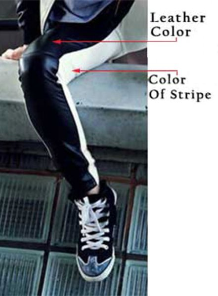 Striped Biker Leather Pants : LeatherCult: Genuine Custom Leather