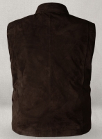 (image for) Soft Dark Brown Suede Leather Vest # 354