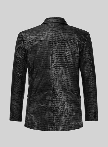 (image for) Croc Black Western Leather Blazer