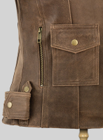 (image for) Vintage Gravel Brown Leather Jacket # 263