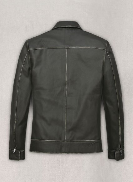 (image for) Rubbed Charcoal Jason Bateman Leather Jacket