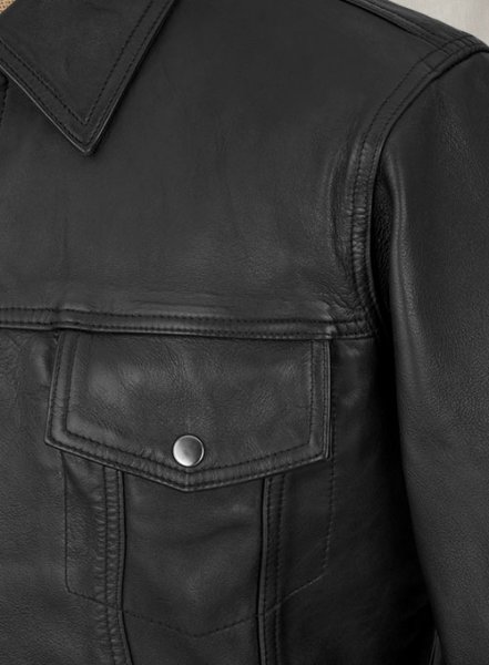 Saint laurent clearance leather trucker jacket