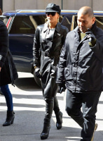 (image for) Jennifer Lopez Hustlers Leather Trench Coat