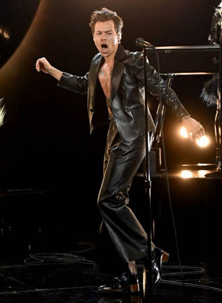 Harry Styles Leather Jacket and Pants Set