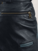 (image for) Dark Blue Leather Cargo Shorts Style # 364