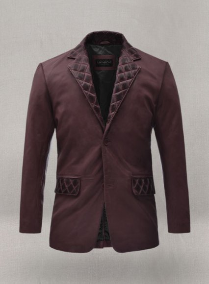 (image for) Harper Burnt Wine Leather Blazer