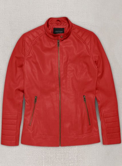 Soft Tango Red Ellie Leather Jacket