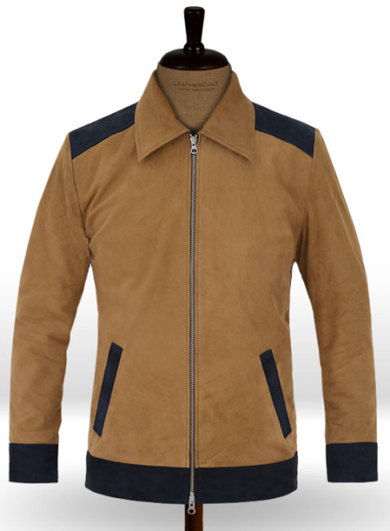 (image for) Soft Saddle Brown Suede Cristiano Ronaldo Leather Jacket #1