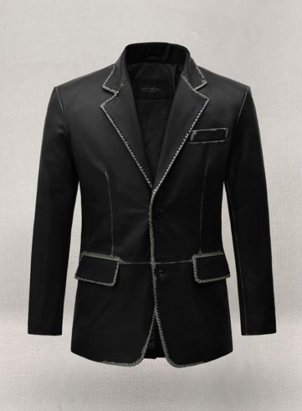 (image for) Rubbed Black Medieval Leather Blazer