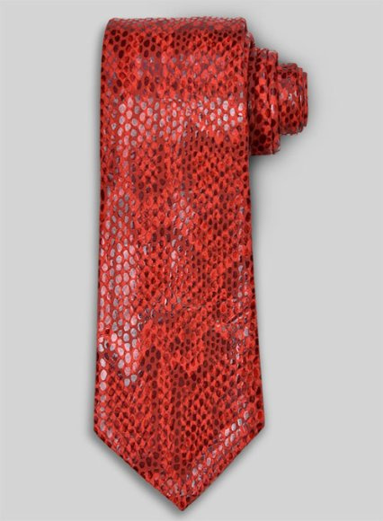 (image for) Shiny Red Python Leather Tie