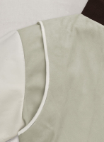 (image for) Cream Beige Suede Varsity Noir Leather Jacket