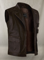 (image for) Rubbed Dark Brown Sean Connery Leather Vest