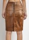 Cognac Front Yoke Leather Skirt #454
