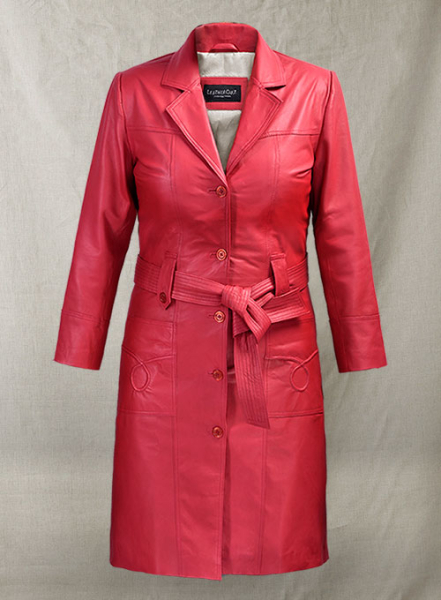 (image for) Soft Raspberry Red Rita Ora Leather Long #2