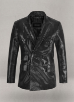 (image for) Snake Embossed Double Breasted Leather Suit