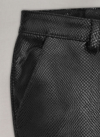 (image for) Snake Emboss Black Leather Pants