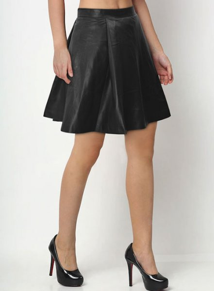 Flounced Leather Skirt - # 141