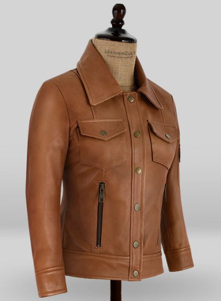 (image for) Log Cabin Brown Gigi Hadid Leather Jacket