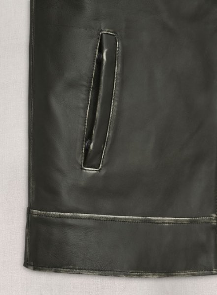 (image for) Rubbed Charcoal Jason Bateman Leather Jacket