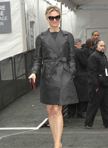 (image for) Renee Zellweger Leather Long Coat