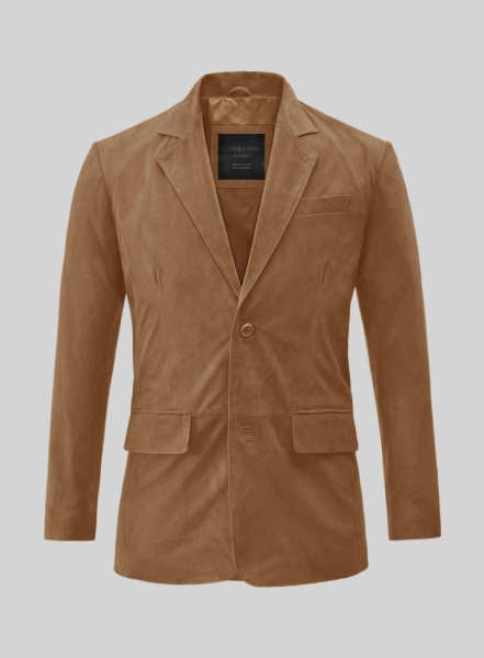 (image for) Saddle Brown Suede Leather Blazer