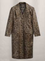 (image for) Dark Brown Python Chelsea Leather Long Coat