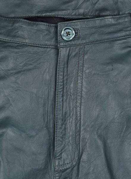 (image for) Soft Sherpa Gray Washed & Wax Leather Trousers