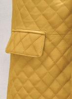 (image for) Yellow Bocelli Quilted Leather Blazer