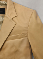 (image for) Soft Dark Beige Leather Blazer