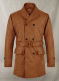 (image for) Brown Brad Pitt Legends of the Fall Leather Trench Coat