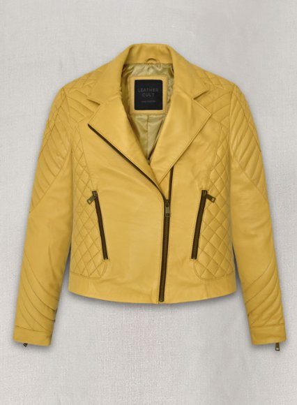 Yellow Leather Jacket # 242