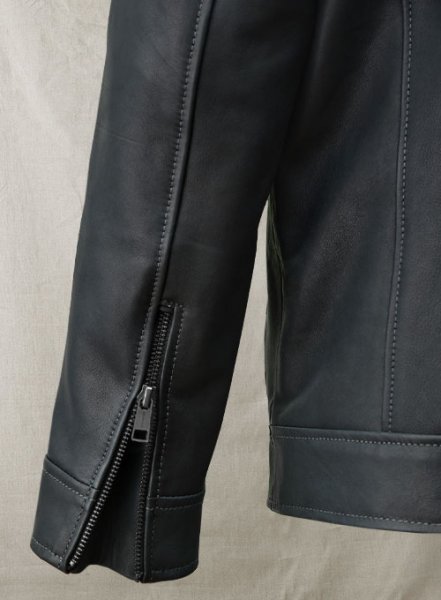 (image for) Quilted Panel Leather Jacket