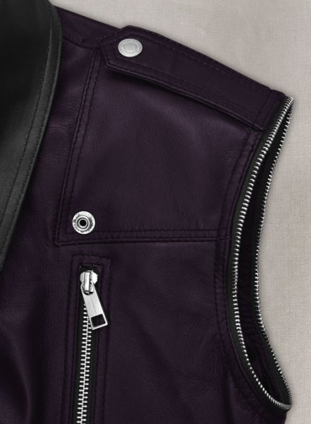 Purple Leather Vest # 336