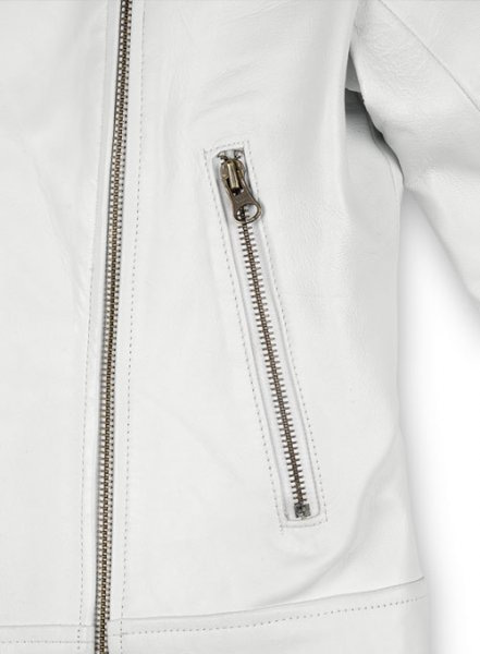 White Leather Jacket #237