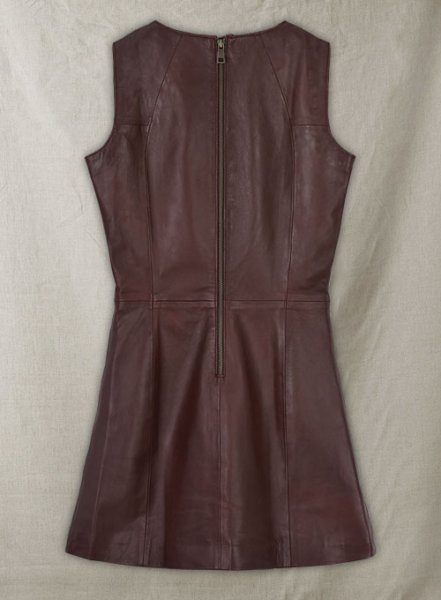 (image for) Soft Maroon Wax Miller Leather Dress - # 765